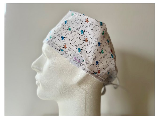 Chirurgická čepice - Pejsek a motýl