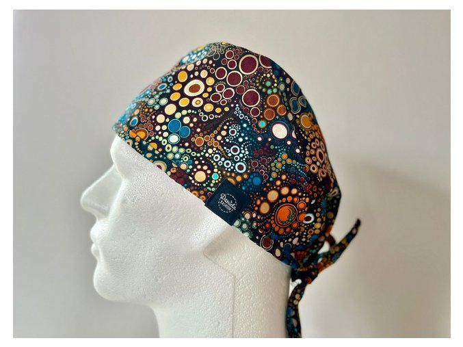 Chirurgická čepice - Batika  modro- hnědá
