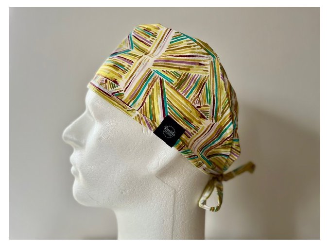 Chirurgická čepice - Béžové čáry