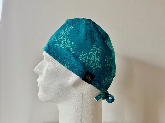 Chirurgická čepice - Tyrkysové ornamenty