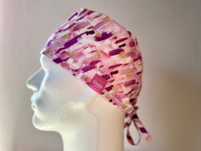 Chirurgická čepice - růžovo-zlaté šmouhy