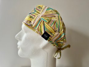 Chirurgická čepice - Béžové čáry