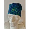 Chirurgická čepice - Paví pera modrá
