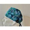 Chirurgická čepice - Drobné modro-zelené květiny