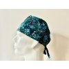 Chirurgická čepice - Drobné modro-zelené květiny