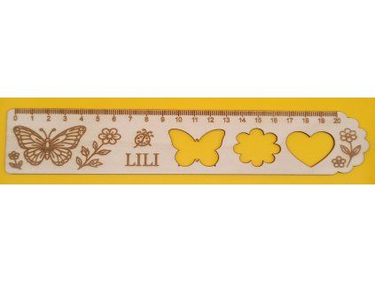 Pillangós fa vonalzó – 20 cm