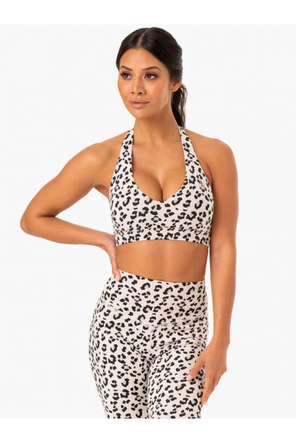 hybrid halter sports bra ivory leopard clothing ryderwear 936659 1000x1000