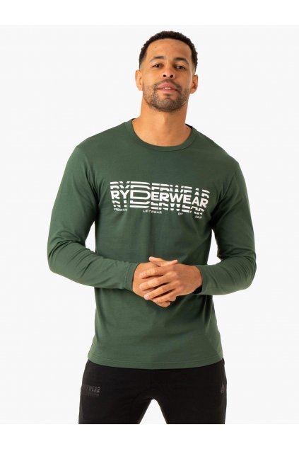 GRAPHIC LONG SLEEVE T SHIRT DARK GREEN 1