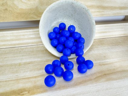 Silikonový korálek Kulatý 12mm Královsky modrý