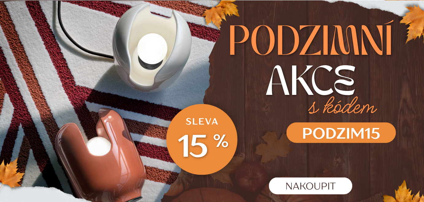 Podzimní akce na vybraná svítidla! Využijte slevový kód PODZIM15 a nakupujte osvětlení se slevou 15% pouze do 30.9.2025.