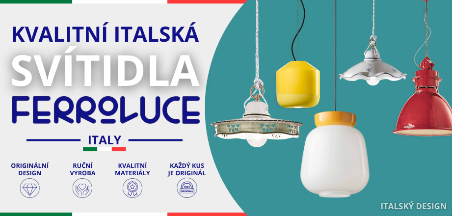 Italská kvalitní ručně vyráběná svítidla Ferroluce