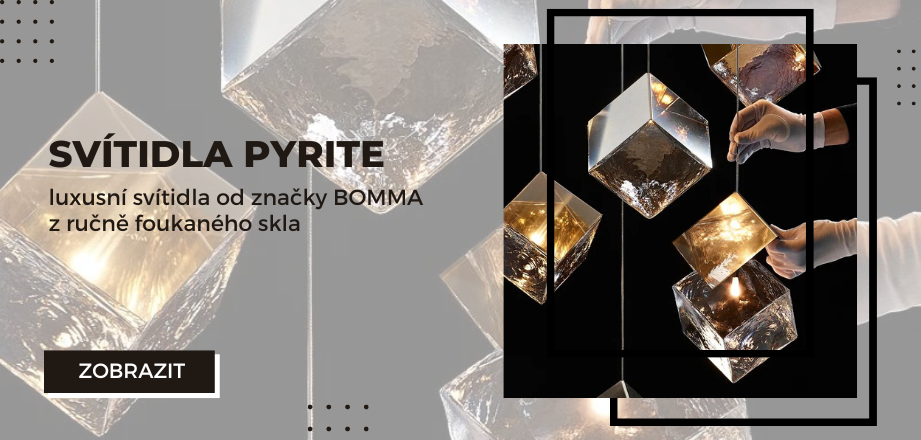 Luxusní svítidla PYRITE z české dílny značky BOMMA. Vyrobené z ručně foukaného skla.,