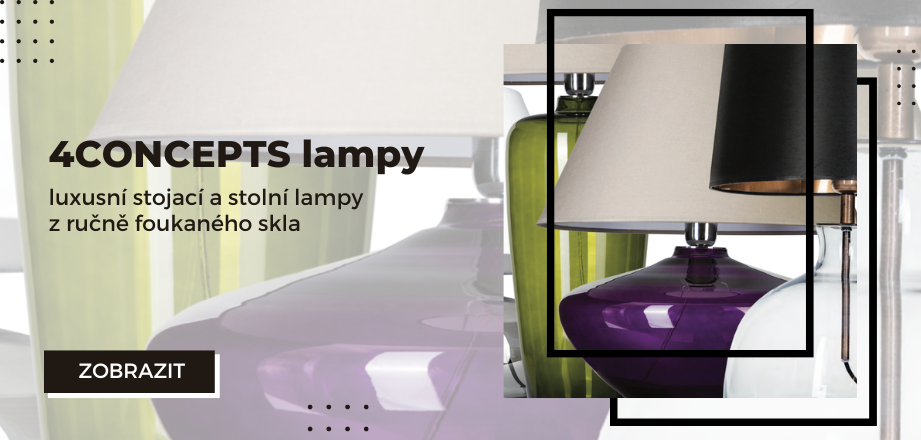 Luxusní a designové lampy od značky 4concepts z ručně foukaného skla.