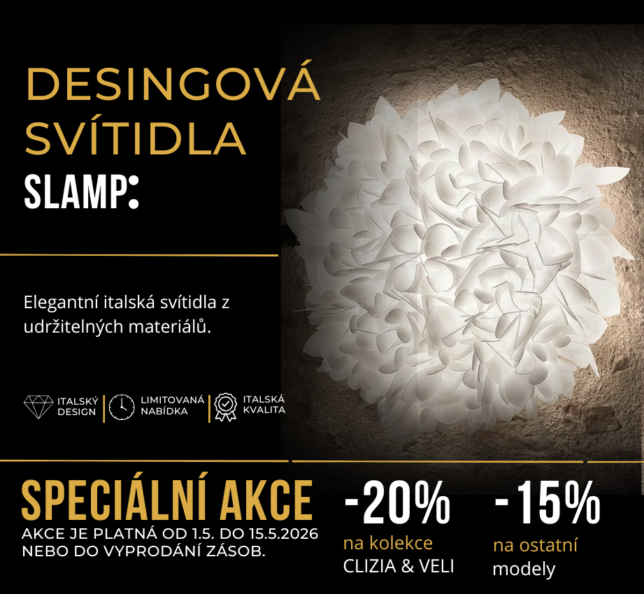 Speciální akce na svítidla značky SLAMP. Sleva až - 20 %.