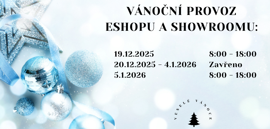 Vánoční otevírací doba eshopu a showroomu v Brně.