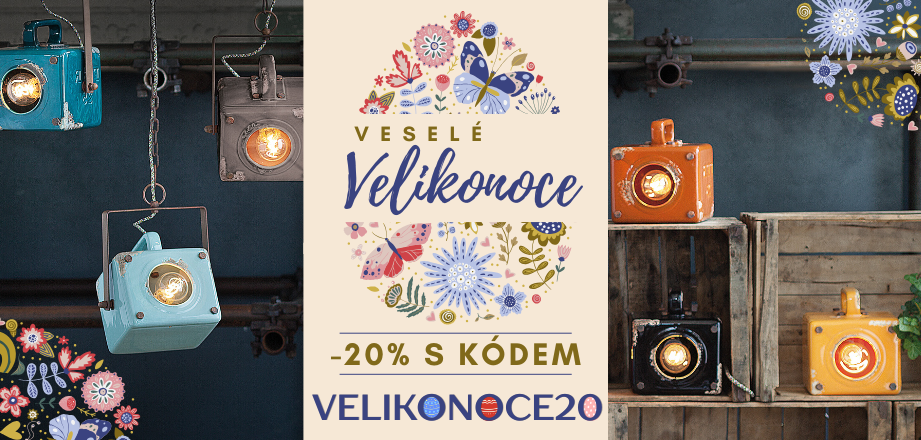 Připravili jsme exkluzivní SLEVU 20 % s kódem VELIKONOCE20 na designové osvětlení od vybraných značek! Jaro už svítí za okny, rozjasněte to i u vás doma! ✨
