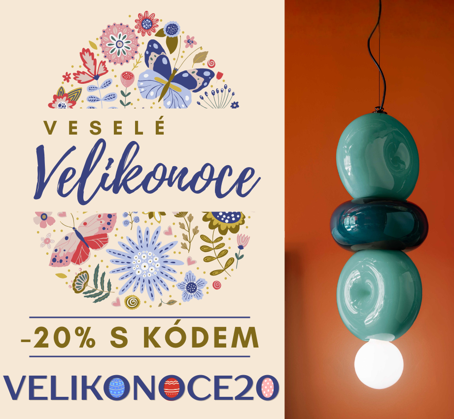 Připravili jsme exkluzivní SLEVU 20 % s kódem VELIKONOCE20 na designové osvětlení od vybraných značek! Jaro už svítí za okny, rozjasněte to i u vás doma! ✨