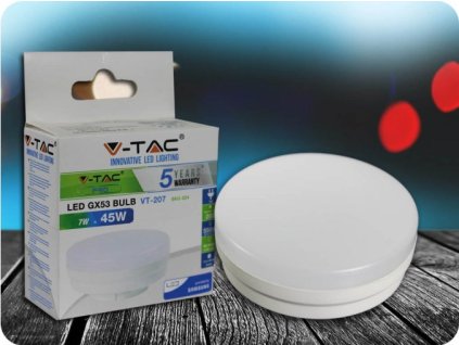 5454 1 gx53 led zarovka 7w 550lm samsung chip zaruka 5 let barva svetla studena bila