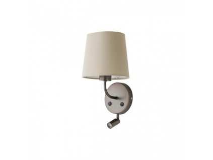 Nástěnná LED lampa Piccadilly 1xE27 + LED 3W (Barva bronzová, Barva stínidla béžová)