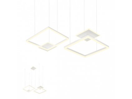 Závěsné LED svítidlo Sigua - hranaté, 110x70cm (Barva bílá)