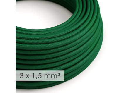 48344 textilni elektricky kabel 3x1 5 umely hedvab rm21 zeleny