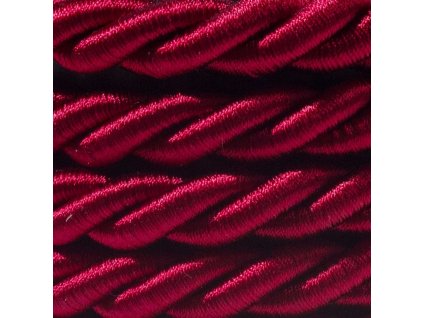 xl elektricky kabel 3x075 potazeny lesklou tmave bordovou textilii prumer 16 mm
