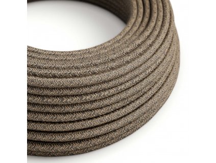 lneny textilni elektricky kabel rn04 prirodni hnede barvy