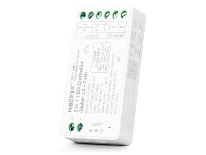 RF řídící jednotka 2v1, Zigbee 3.0 pro jednobarevné a CCT pásky Mi-light, 2.4GHz, 12A, FUT035Z+