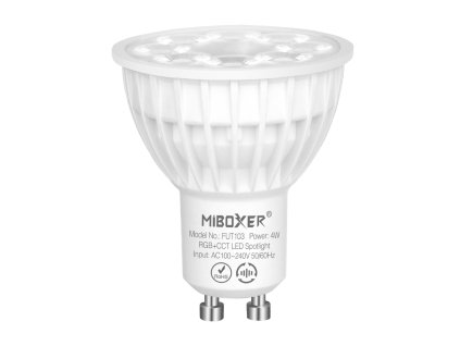 LED stmívatelná žárovka GU10, RGB+CCT, 4W, 2.4GHz, FUT103