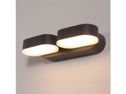 Venkovní nástěnné LED svítidlo KANSAS, š. 23 cm, 2x5,5W, CRI90, IP54