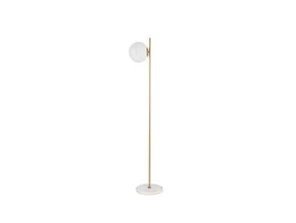 Stojací lampa CANTONA bílé opálové sklo mosaz zlatá a mramor E27 1x12W