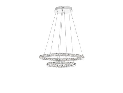 Závěsné LED svítidlo CELINE chromovaný hliník a křišťál nastavitelné 40W 3500K