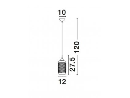 Závěsné svítidlo DEVON čiré sklo hnědá kovová základna hnědý kabel E14 1x5W