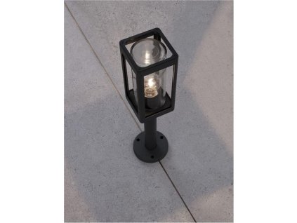 Venkovní sloupkové svítidlo FIGO tmavě šedý hliník a čiré sklo E27 1x12W IP54