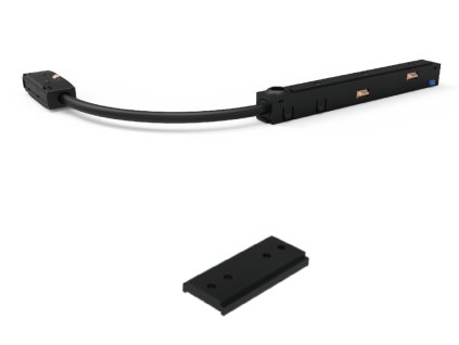 Přisazené propojení 48V přímé lišty S1 s obloukovou lištou