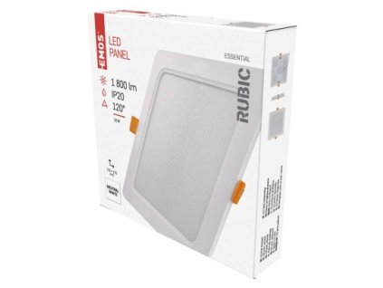 60814 led vestavne svitidlo rubic ctvercove 18w neutralni bila