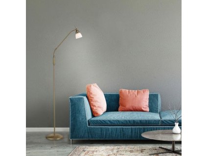 Stojací LED lampa PINO, 3W, v. 163 cm, 3000K stmívatelná, dotykový stmívač (Barva Retro mosaz)