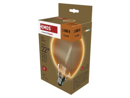 LED žárovka DECO G130OA / E27 / 4 W (22 W) / 220 lm / flame