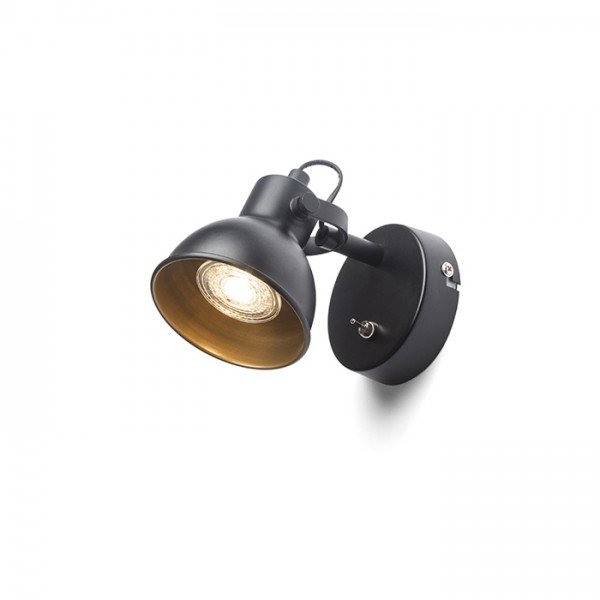 ROSITA I nástěnná černá/zlatá 230V LED GU10 9W - RED - DESIGN RENDL