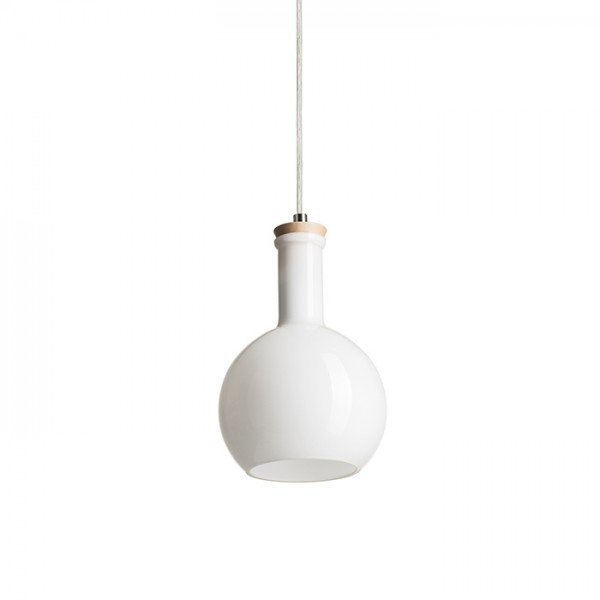 PULIRE RD závěsná opálové sklo/dřevo/chrom 230V E14 28W - RED - DESIGN RENDL