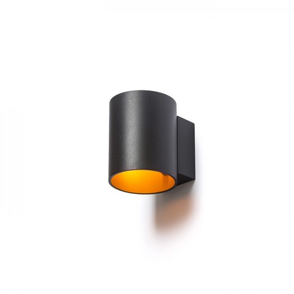 TUBA W nástěnná matná černá/zlatá 230V G9 33W - RED - DESIGN RENDL