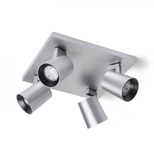 KENNY IV stropní česaný hliník/černá 230V GU10 4x35W - RED - DESIGN RENDL
