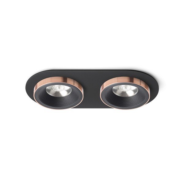 SHARM R II zápustná černá/černá měď 230V LED 2x10W 24° 3000K - RED - DESIGN RENDL