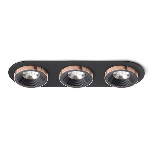 SHARM R III zápustná černá/černá měď 230V LED 3x10W 24° 3000K - RED - DESIGN RENDL