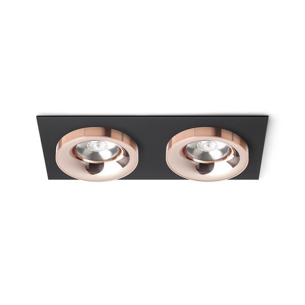 SHARM SQ II zápustná černá měď/měď 230V LED 2x10W 24° 3000K - RED - DESIGN RENDL