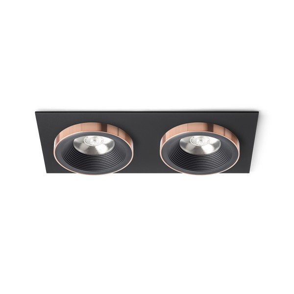 SHARM SQ II zápustná černá/černá měď 230V LED 2x10W 24° 3000K - RED - DESIGN RENDL