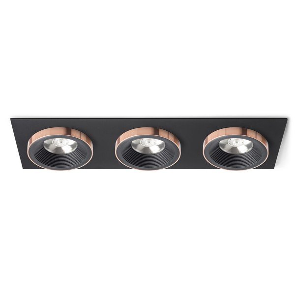 SHARM SQ III zápustná černá/černá měď 230V LED 3x10W 24° 3000K - RED - DESIGN RENDL
