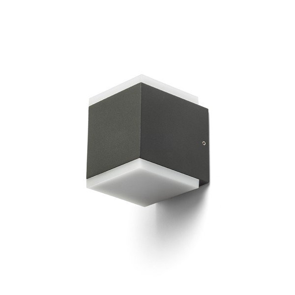 TIRAS II nástěnná antracitová mléčný akryl 230V LED 2x6W IP54 3000K - RED - DESIGN RENDL