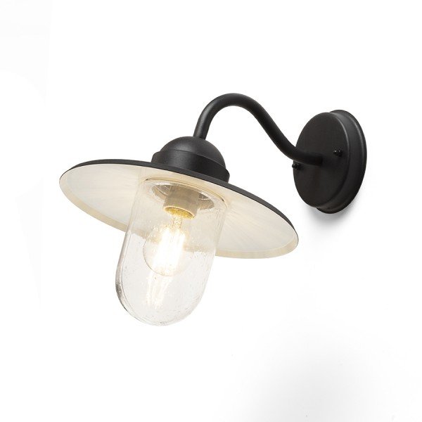 BEACON nástěnná černá strukturované sklo 230V E27 60W IP44 - RED - DESIGN RENDL