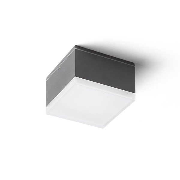 Levně ORIN SQ stropní antracitová satinovaný akryl 230V LED 10W IP54 3000K - RED - DESIGN RENDL